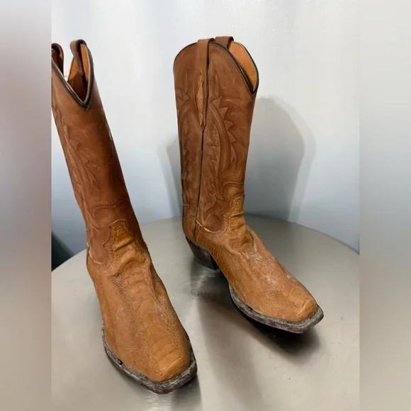 Tony Lama Brown Western Boots - Picture 2 of 11